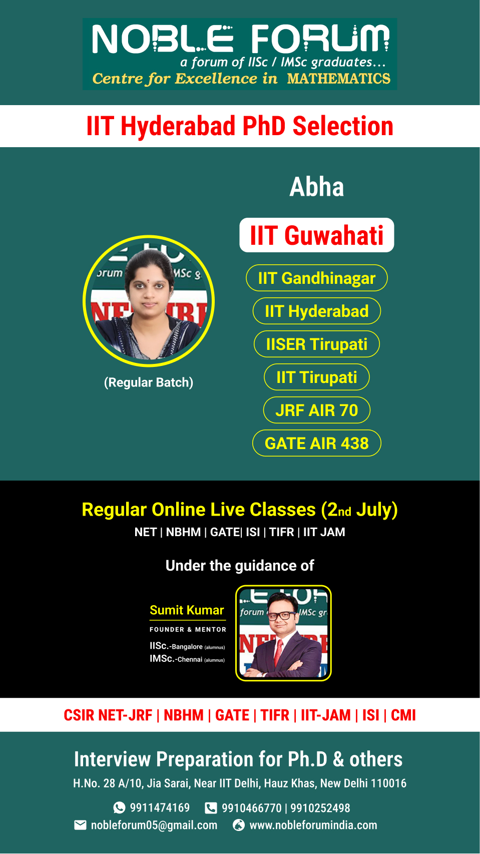 Abha _ IIT Hyderabad PhD Selection